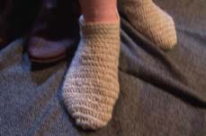 Nallbound socks made by Astrid Akedotter.